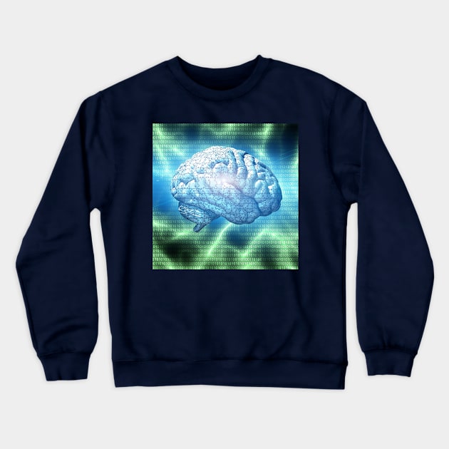 Electronic Brain Design Crewneck Sweatshirt by rolffimages